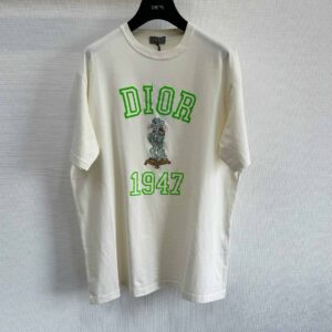 Áo Dior Relaxed-Fit Bobby T-shirt White Slub Cotton Jersey