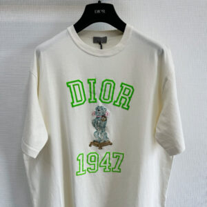 Áo Dior Relaxed-Fit Bobby T-shirt White Slub Cotton Jersey