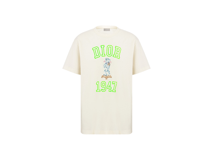 Áo Dior Relaxed-Fit Bobby T-shirt White Slub Cotton Jersey