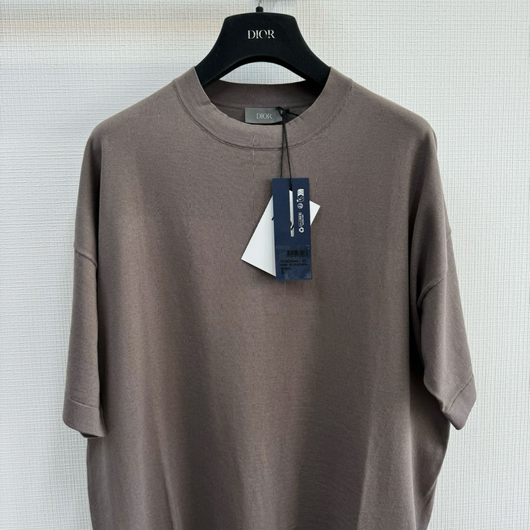 Áo Dior T-Shirt Gray Cotton Jersey and Silk