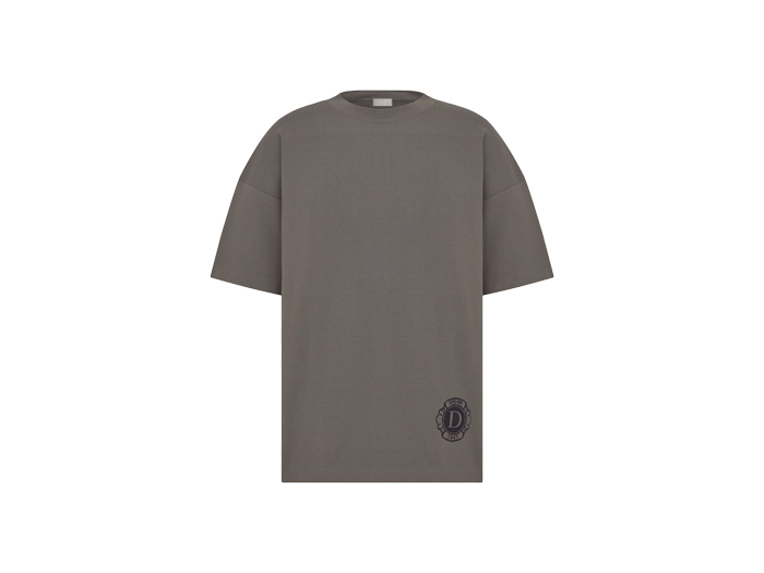 Áo Dior T-Shirt Gray Cotton Jersey and Silk