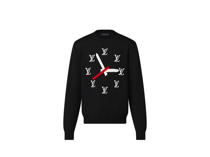 Áo Louis Vuitton Clock Instarsia Pullover Black