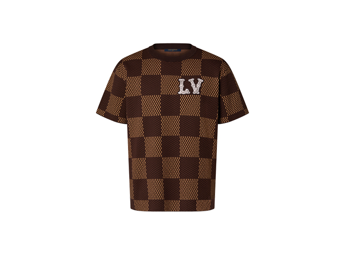 Áo Louis Vuitton Damier LV Crystal Patch Brown