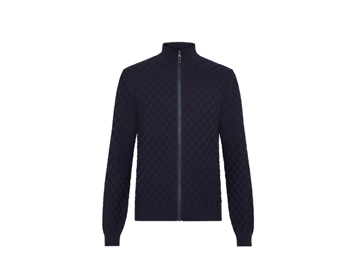 Áo Louis Vuitton Damier Signature Zip-Through Cardigan Dark Night Blue