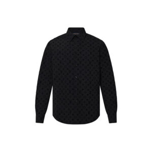 Áo Louis Vuitton Flocked Monogram Classic Shirt Black