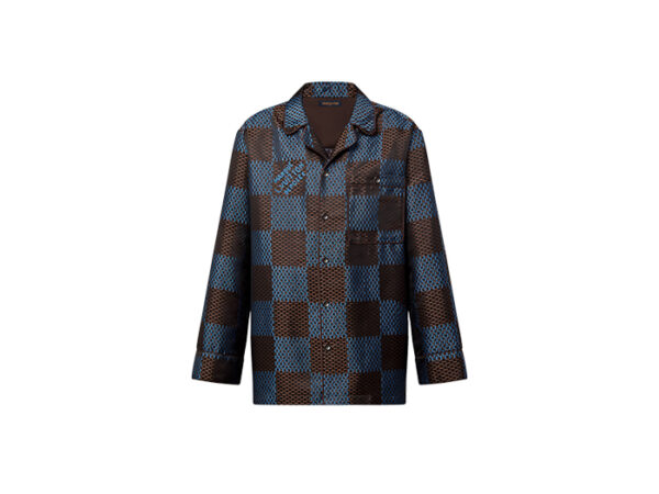Áo Louis Vuitton Long-Sleeved Damier Silk Pyjama