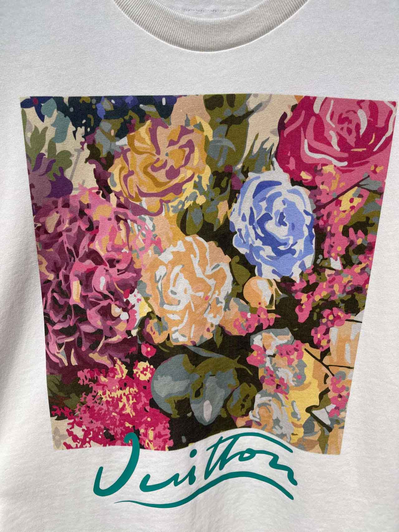 Áo Louis Vuitton LV Flower Tapestry Print T-shirt Milky White