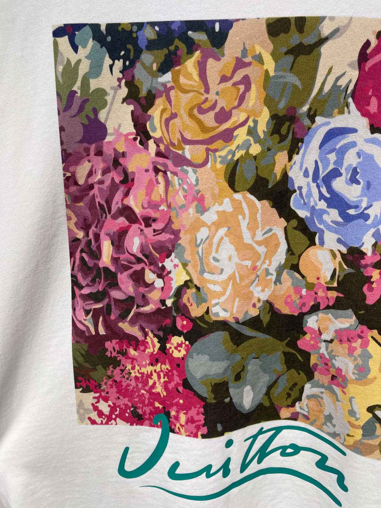 Áo Louis Vuitton LV Flower Tapestry Print T-shirt Milky White