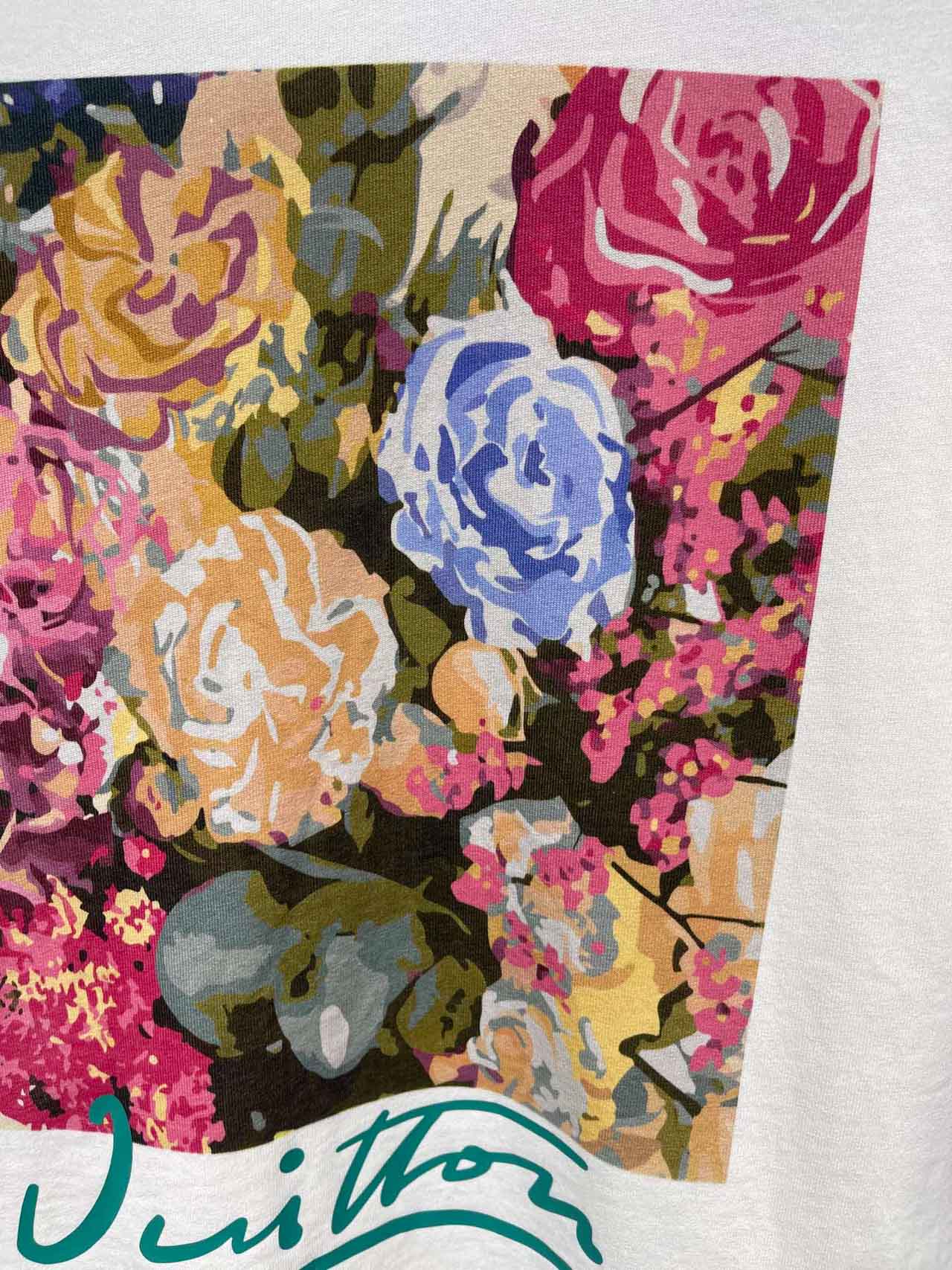 Áo Louis Vuitton LV Flower Tapestry Print T-shirt Milky White