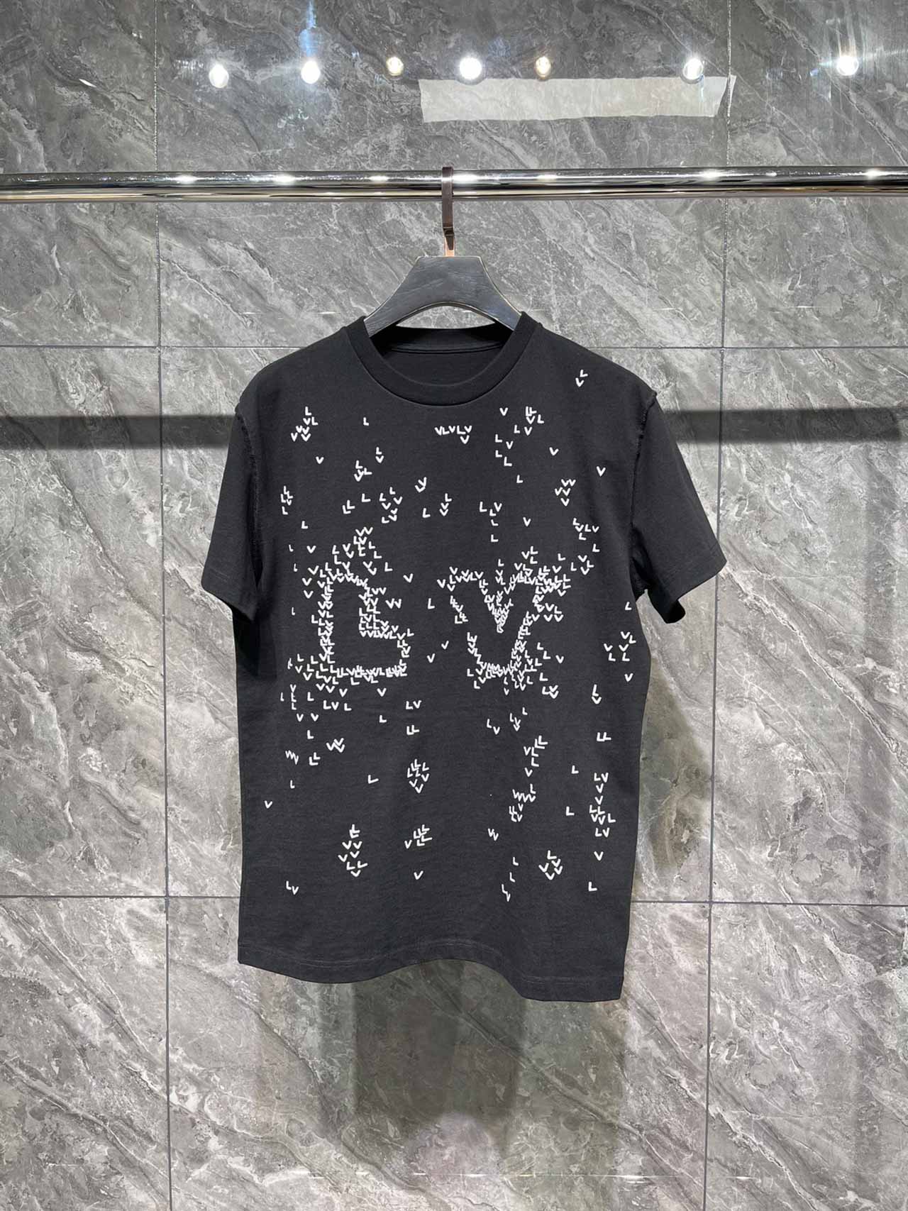 Áo Louis Vuitton LV Spread Embroidery T-Shirt Black