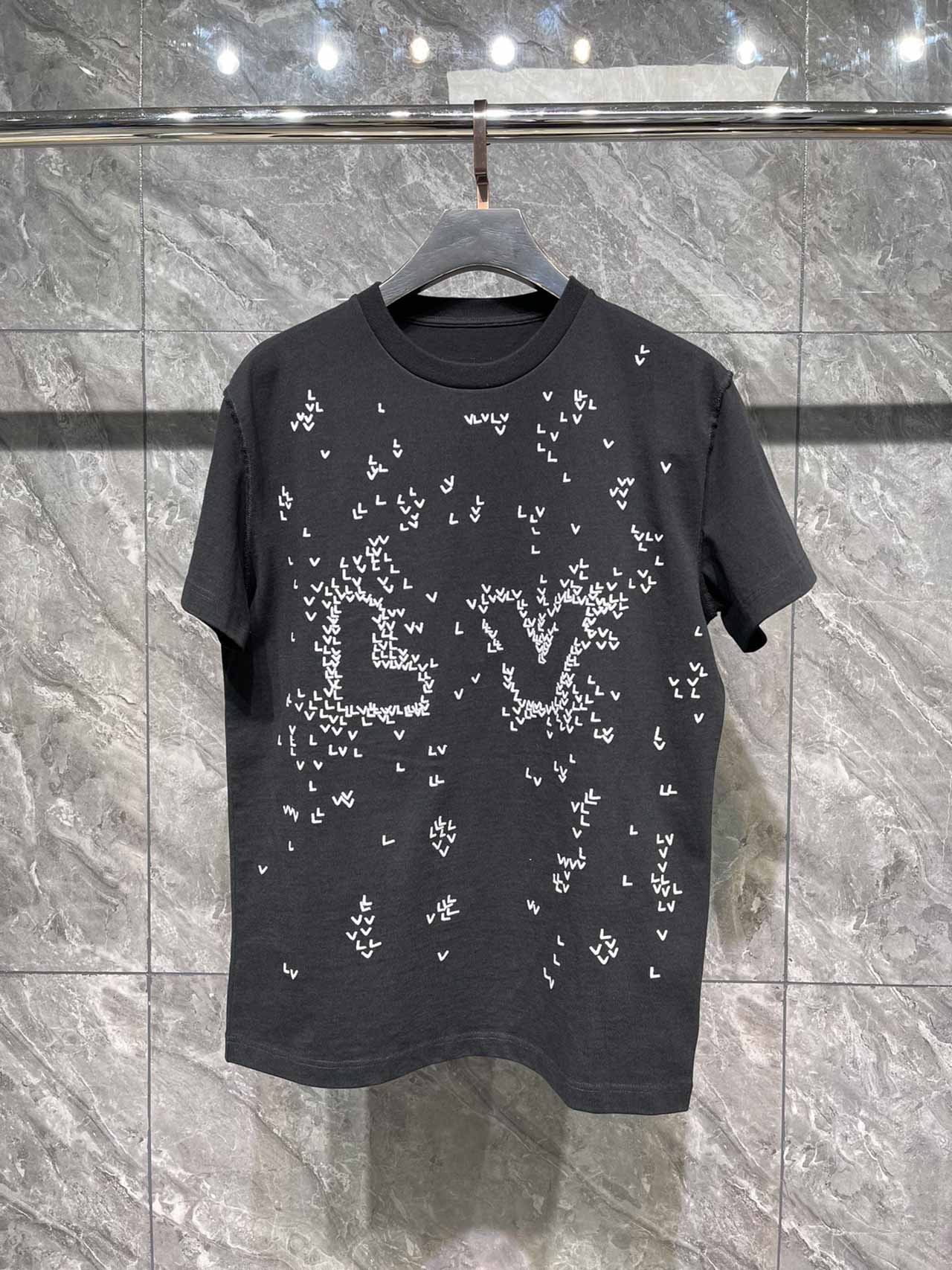 Áo Louis Vuitton LV Spread Embroidery T-Shirt Black