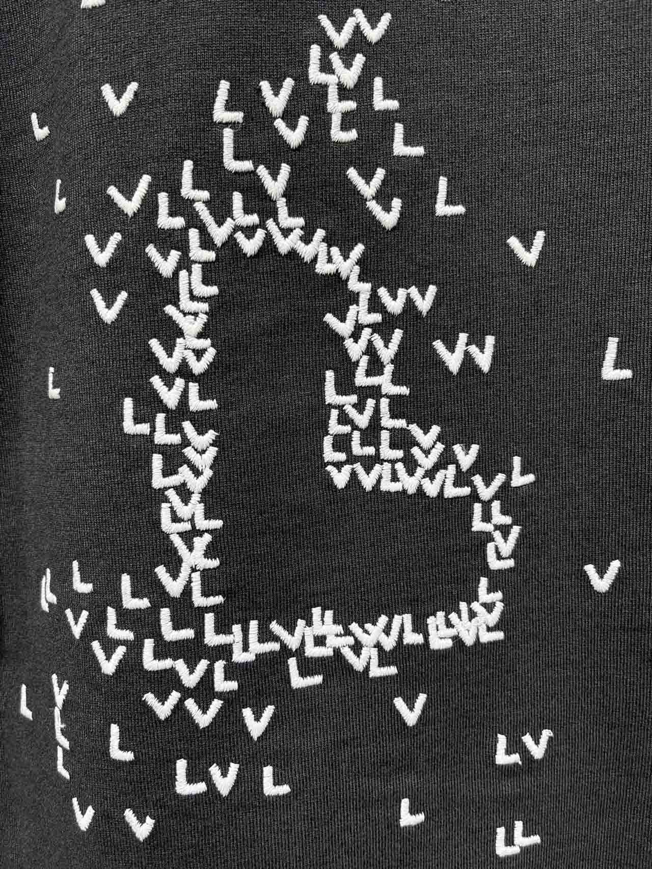 Áo Louis Vuitton LV Spread Embroidery T-Shirt Black