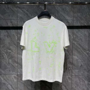 Áo Louis Vuitton LV Spread Embroidery T-Shirt Milk White Green