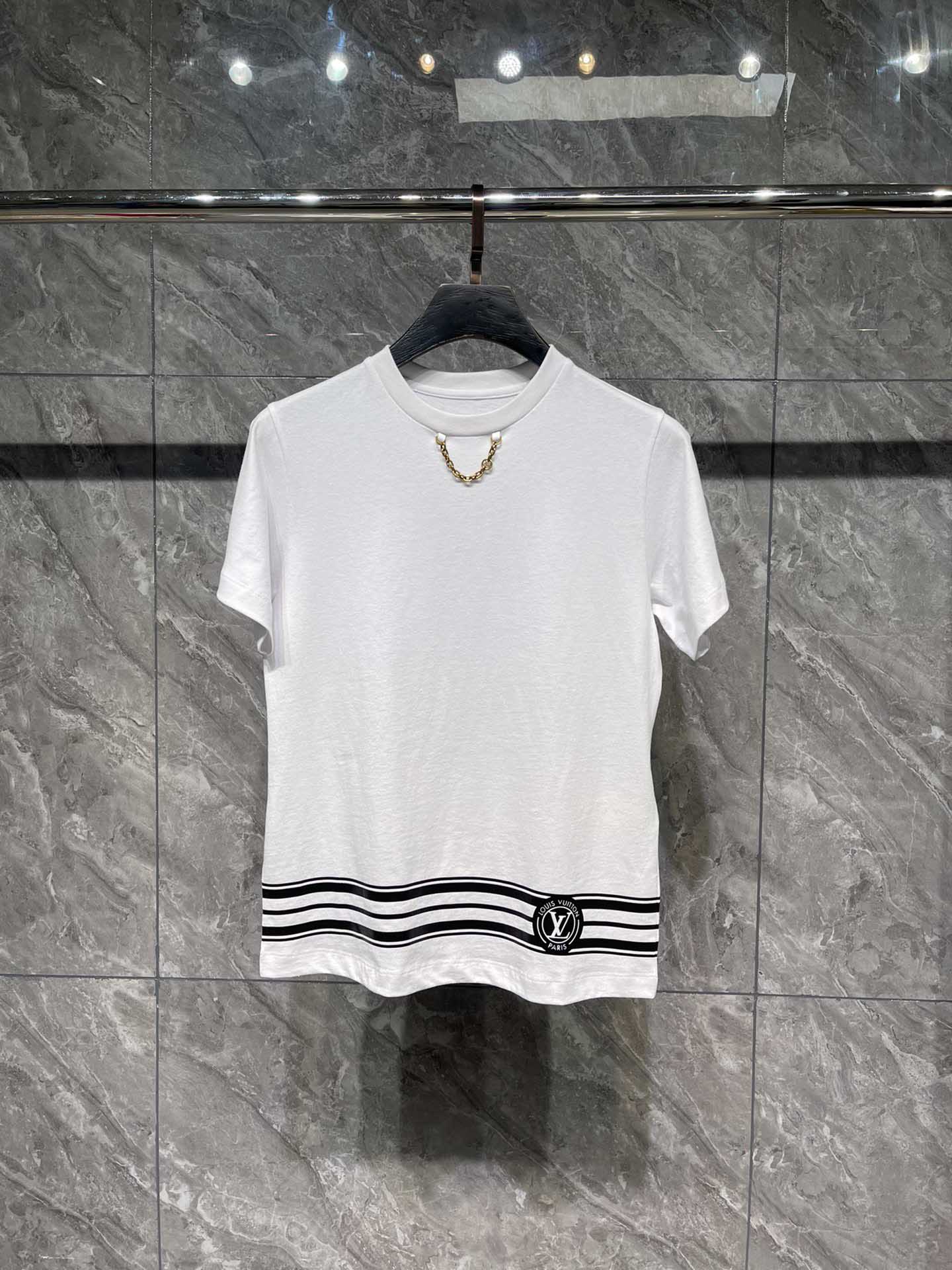 Áo Louis Vuitton LV Stripe T-Shirt White