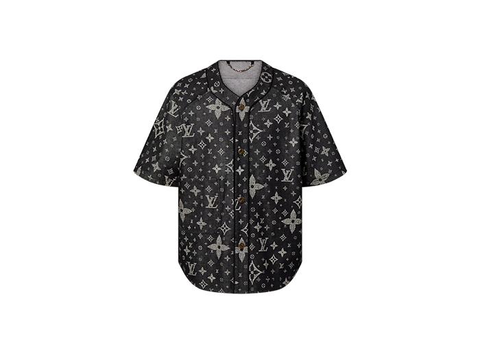 Áo Louis Vuitton Monogram Denim Baseball Shirt