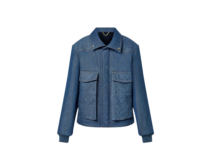 Áo Louis Vuitton Monogram Padded Denim Jacket Indigo