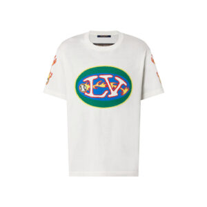 Áo Louis Vuitton White Flaming Baseball T-Shirt
