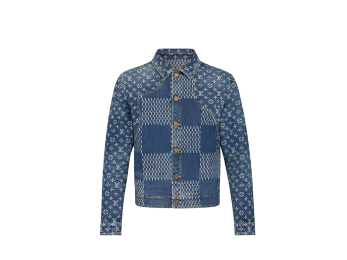 Áo Louis Vuitton x Nigo Giant Damier Waves MNGM Denim Jacket Indigo