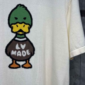 Áo Louis Vuitton x Nigo Intarsia Jacquard Duck Short-Sleeve Crewneck