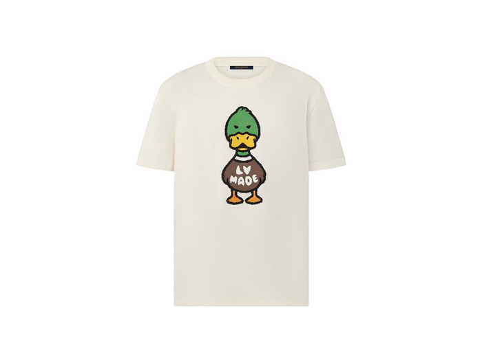 Áo Louis Vuitton x Nigo Intarsia Jacquard Duck Short-Sleeve Crewneck