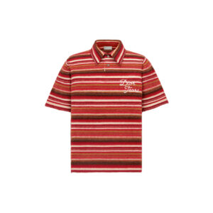 Áo Polo Dior x Denim Tears Polo Mohair Knit Shirt Brown Red