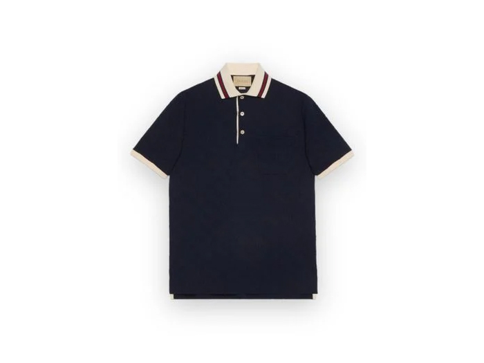 Áo Polo Gucci GG Stretch Cotton Dark Blue