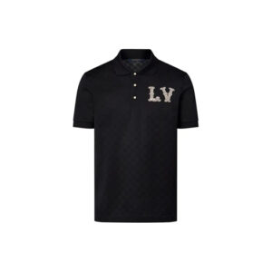 Áo Polo Nam Louis Vuitton LV Black With Logo Embroidered