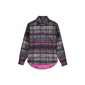 Áo Sơ Mi Louis Vuitton Plaid & Pink Monogram Button Up Shirt