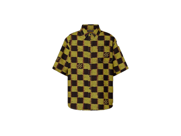 Áo Sơ Mi Louis Vuitton Sleeved Damier Wool Yellow