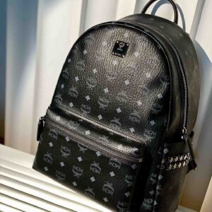 Balo MCM Stark Studs Backpack Visetos Black Medium