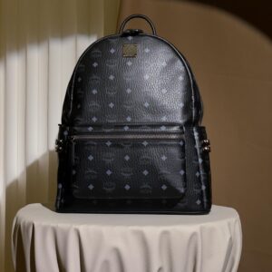 Balo MCM Stark Studs Backpack Visetos Black Medium