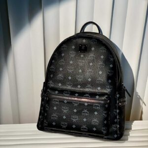 Balo MCM Stark Studs Backpack Visetos Black Medium