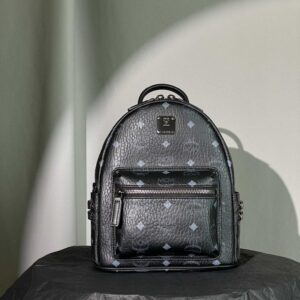 Balo MCM Stark Studs Backpack Visetos Black Mini