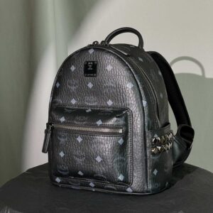 Balo MCM Stark Studs Backpack Visetos Black Mini