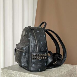 Balo MCM Stark Studs Backpack Visetos Black Mini