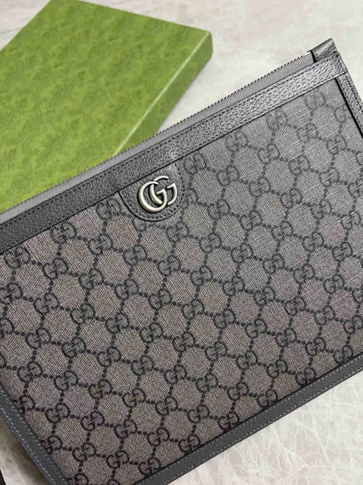 Clutch Gucci Ophidia Cầm Tay Xám Ghi Họa Tiết Monogram