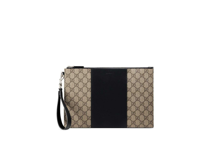 Clutch Nam Gucci Gg Supreme Canvas Tag Đen