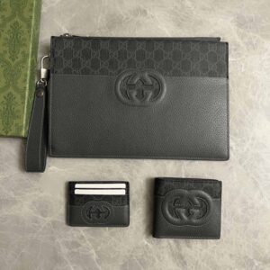 Clutch Nam Gucci Pouch With Cut Out Interlocking G Black