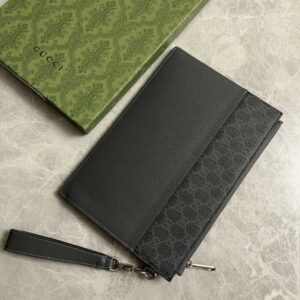 Clutch Nam Gucci Pouch With Cut Out Interlocking G Black