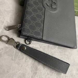 Clutch Nam Gucci Pouch With Cut Out Interlocking G Black