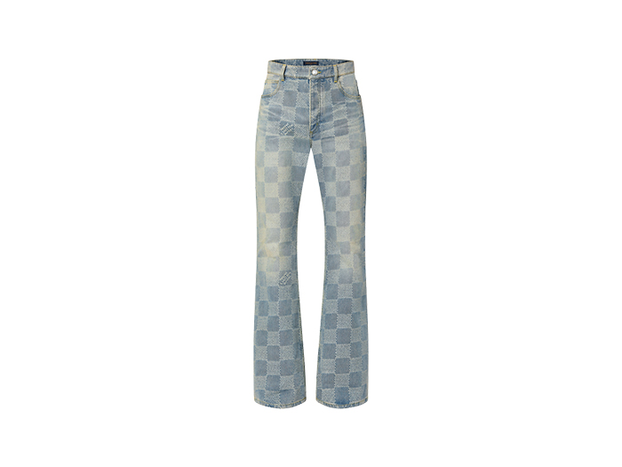 Quần Louis Vuitton Light Blue Damier Flared Jeans