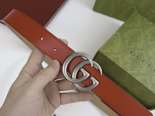 Thắt Lưng Gucci Marmont reversible belt 2 Mặt Be Đỏ