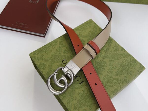 Thắt Lưng Gucci Marmont reversible belt 2 Mặt Be Đỏ