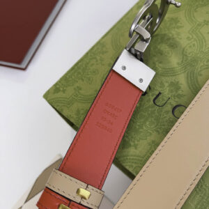 Thắt Lưng Gucci Marmont reversible belt 2 Mặt Be Đỏ Khóa Bạc