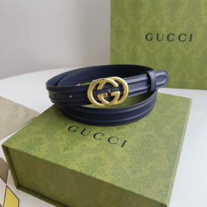 Thắt Lưng Gucci Nữ Dây Bản Nhỏ Khóa Tròn Vàng