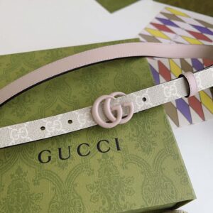Thắt Lưng Gucci Nữ Hồng Dây Họa Tiết Khóa Kép