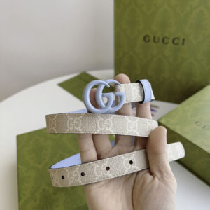 Thắt Lưng Gucci Nữ Xanh Dây Họa Tiết Khóa Kép