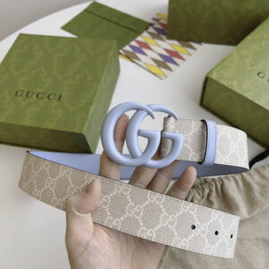 Thắt Lưng Gucci Nữ Xanh Dây Họa Tiết Khóa Kép