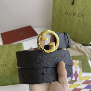 Thắt Lưng Nam Gucci Họa Tiết Dập Chìm Khóa Tròn