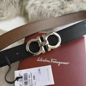 Thắt Lưng Salvatore Ferragamo Belt Dây Sần Khóa Cài Góc Cạnh